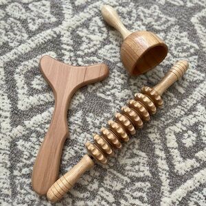 Natural Wooden Kids Massage Tool Set
